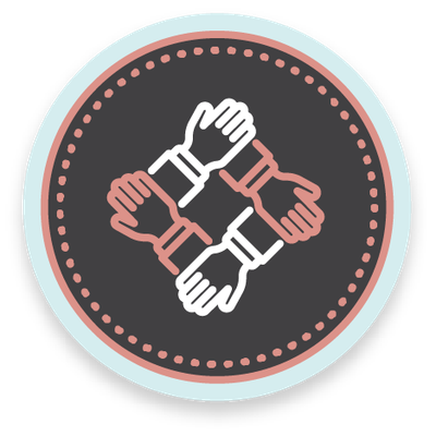 círculo con un montón de manos